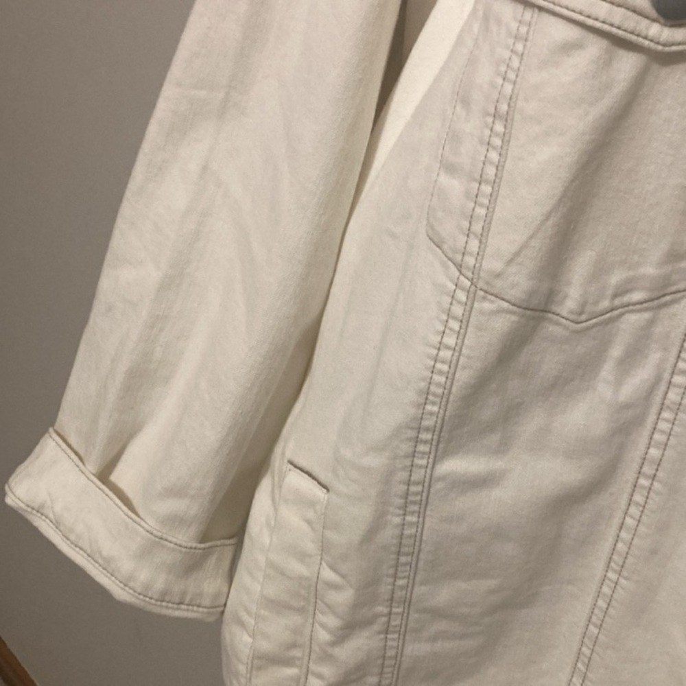 NWT Eileen Fisher Cream Oversized Jean Jacket, Size 3X, undyed organic cotton - Picture 11 of 13